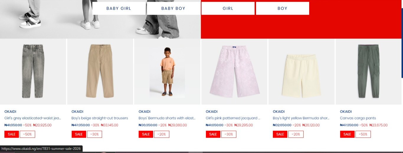 Yesmin Kids Wears e-commerce screenshot